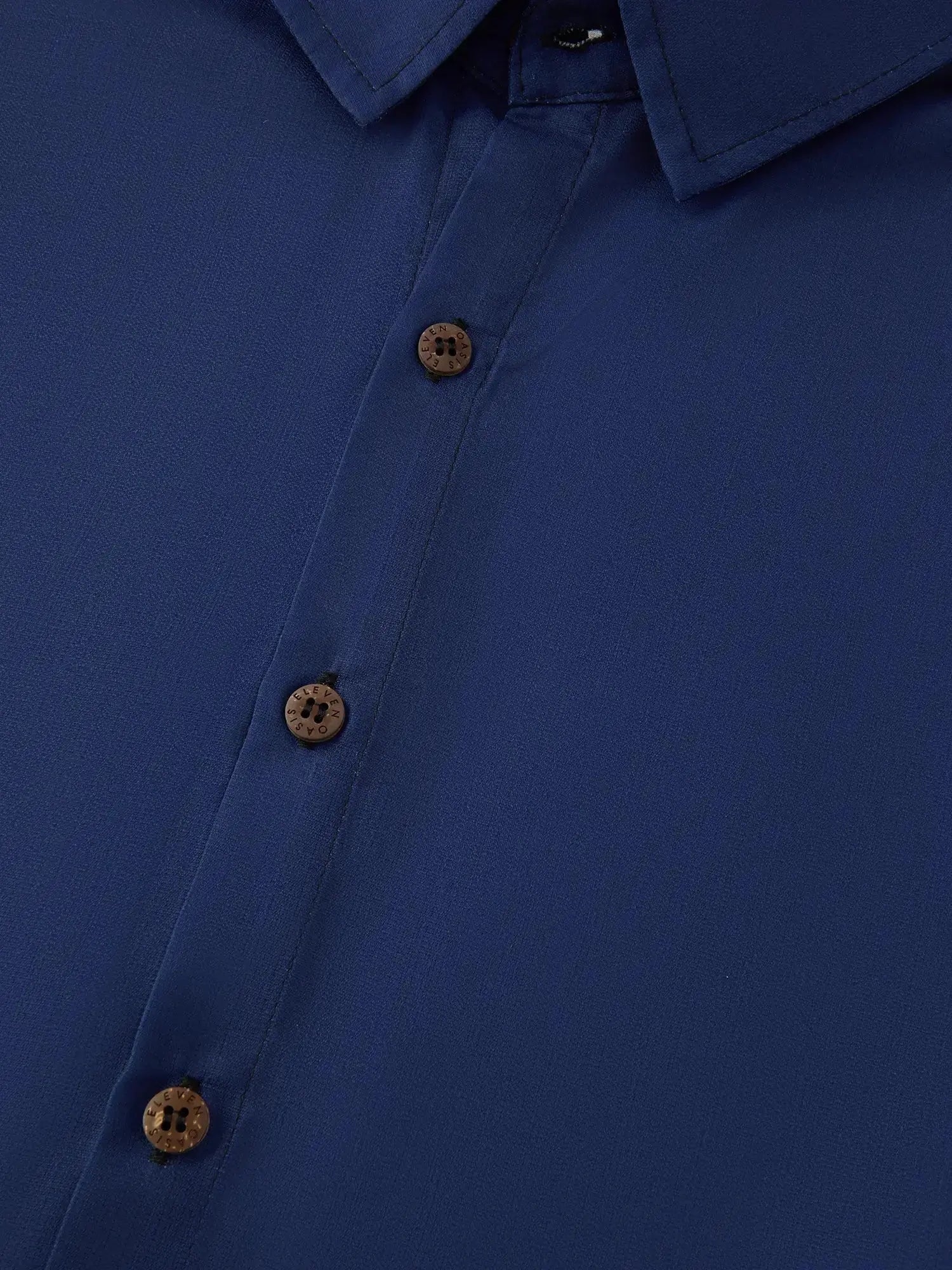 Men's Casual Linen-Feel Loose Printed Solid Color Button Short Sleeve Shirt ElevenOasis