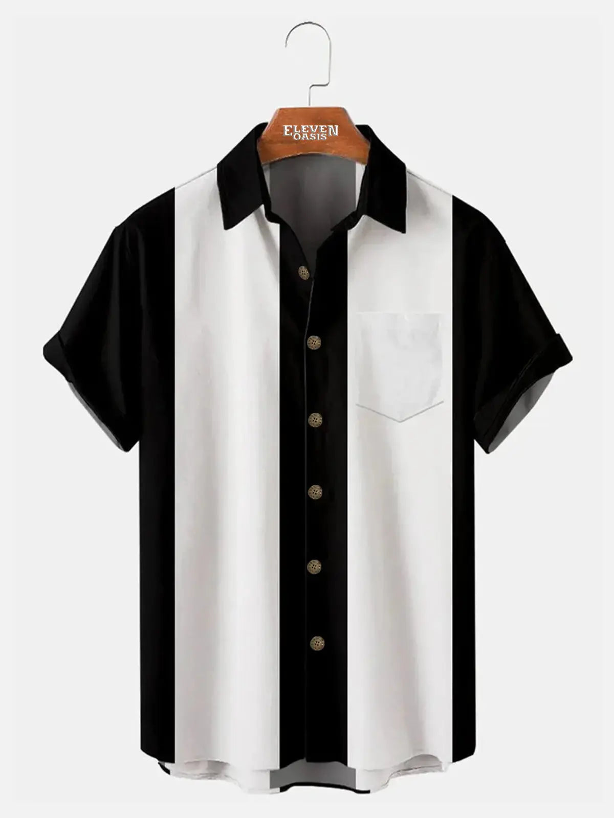 Men's Basic 50s Style Bowling Shirt ElevenOasis
