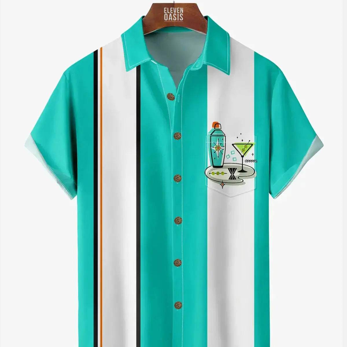 Men's Cocktails Bowling Short Sleeve Casual ShirtMens short sleeve shirts Big and tall Mens shirts Short sleeve shirts for men Mens 4xl shirts Casual short sleeve shirts