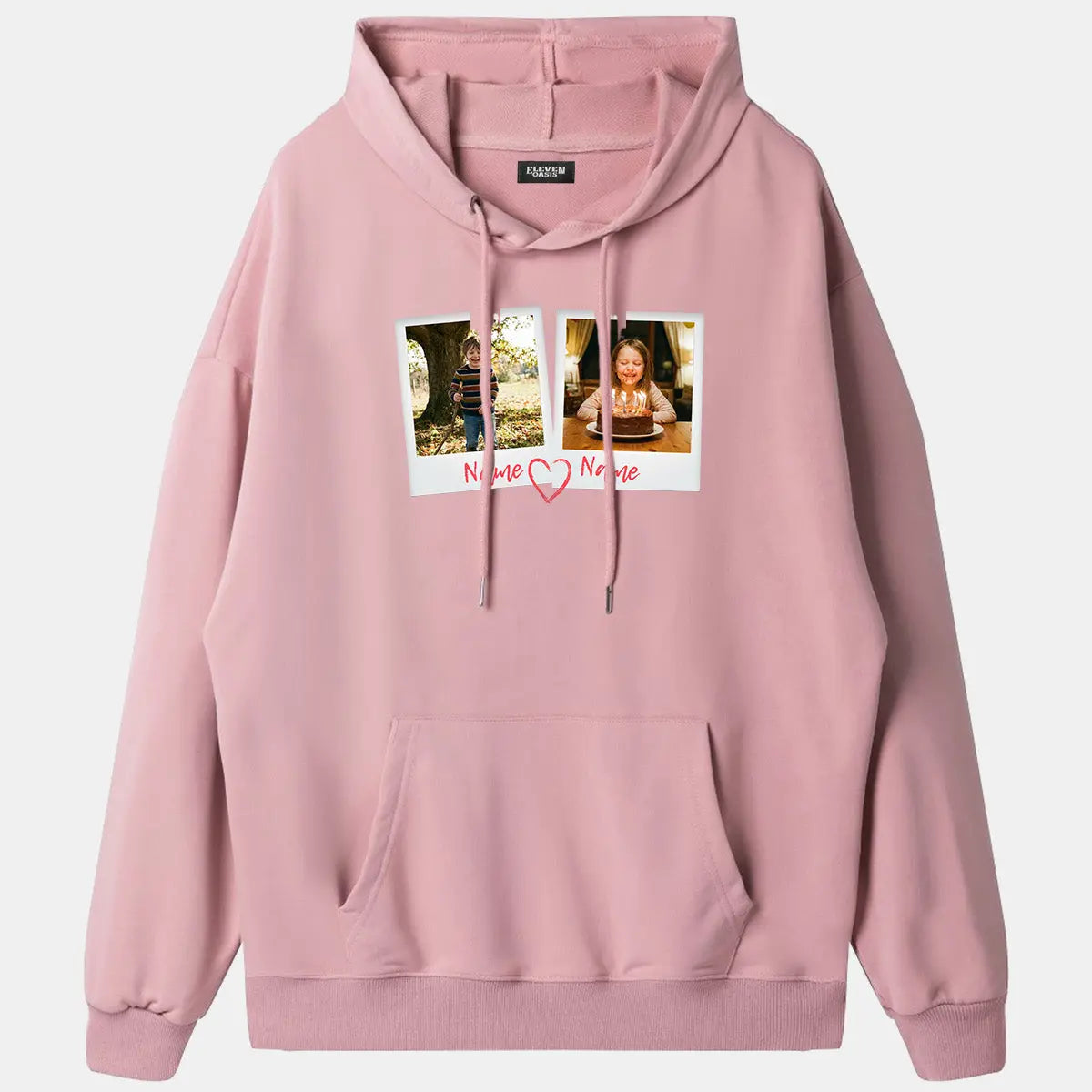 Custom Photos & Names Hoodie Eleven Oasis