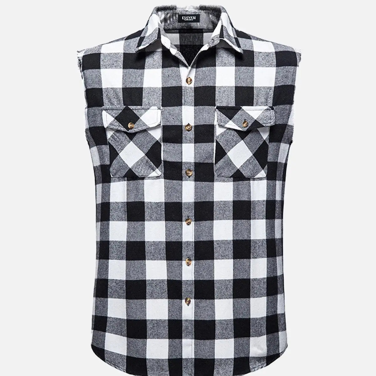 Men's Buffalo Plaid Sleeveless Shirt Eleven Oasis