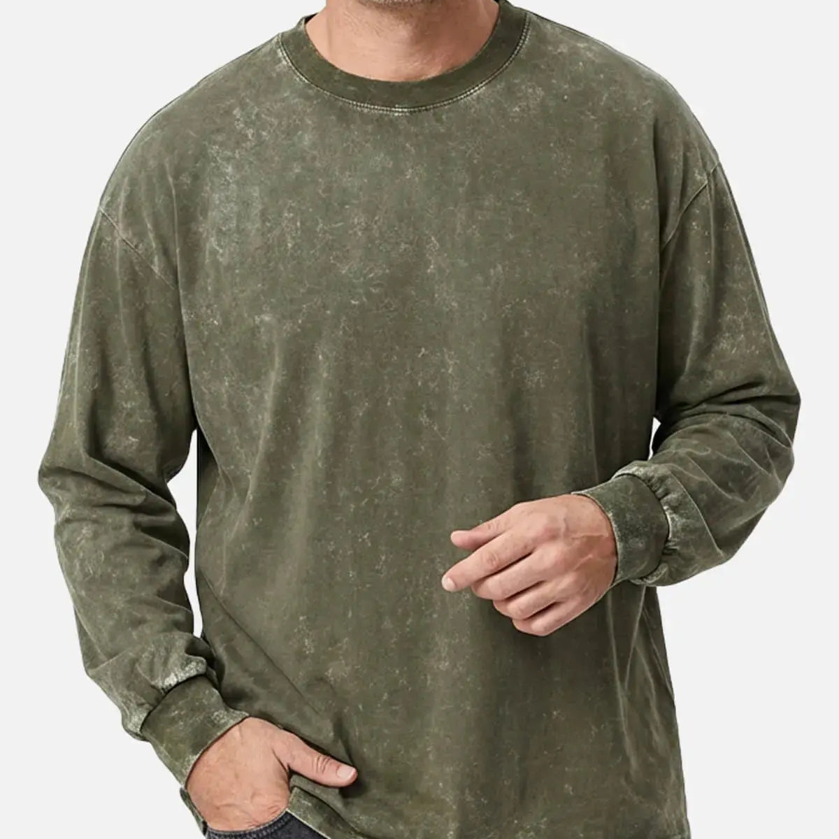 Men's Vintage Wash Long Sleeve T-shirt Eleven Oasis