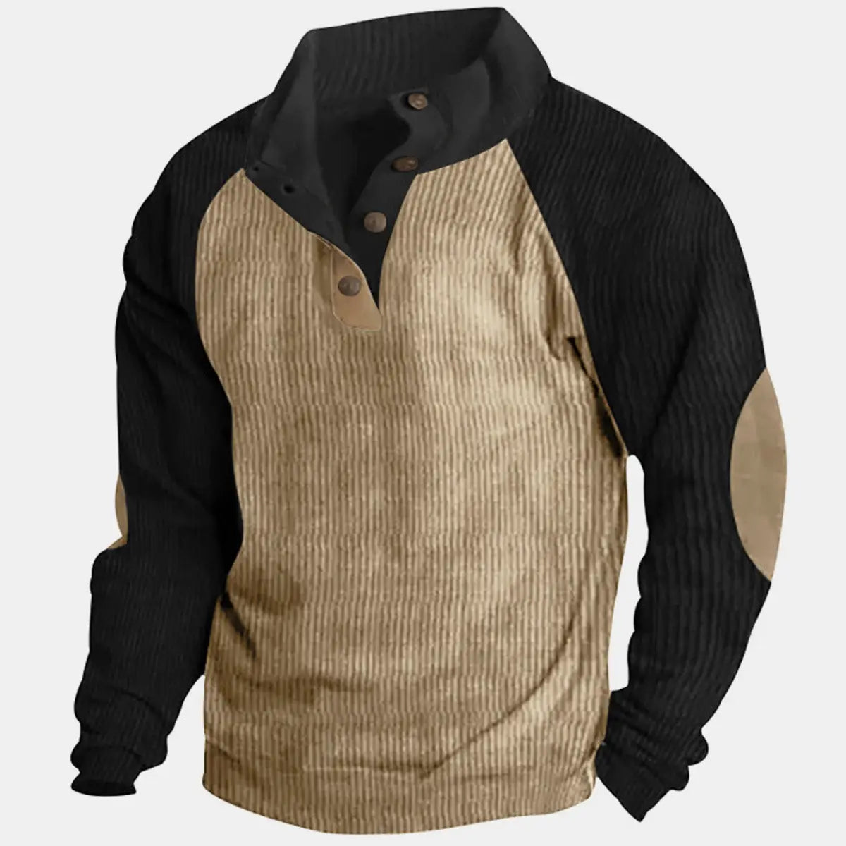 Men's Colorblock Raglan Corduroy Pullover ElevenOasis