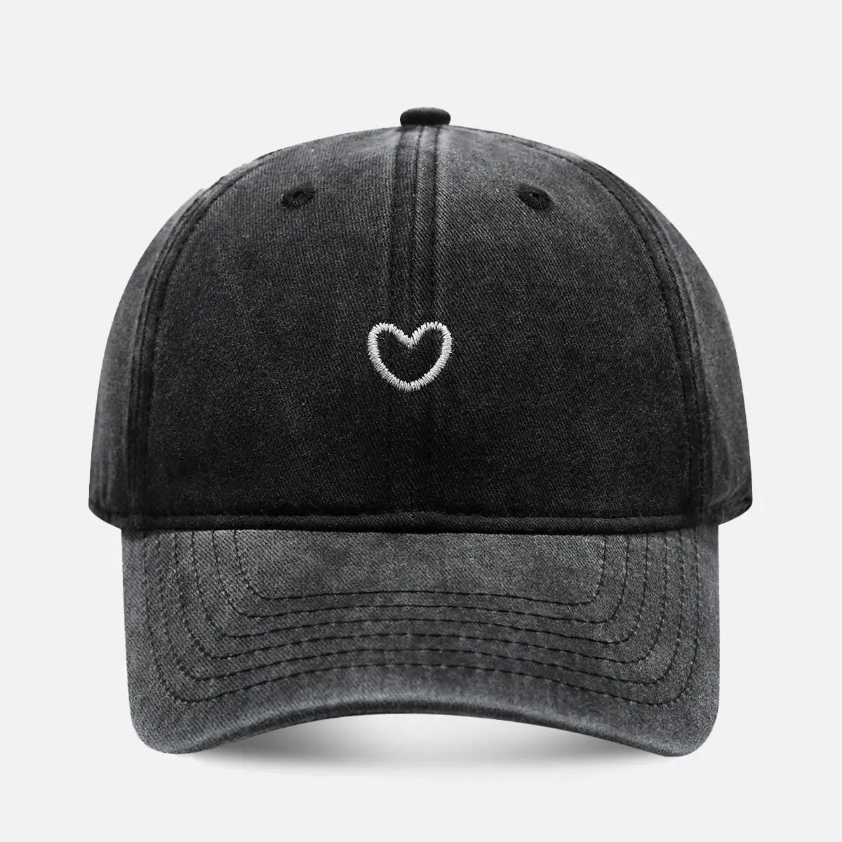 Heart Washed Cotton Baseball Cap ElevenOasis