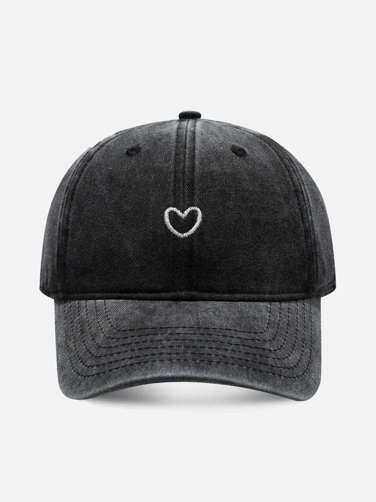 Heart Washed Cotton Baseball Cap ElevenOasis