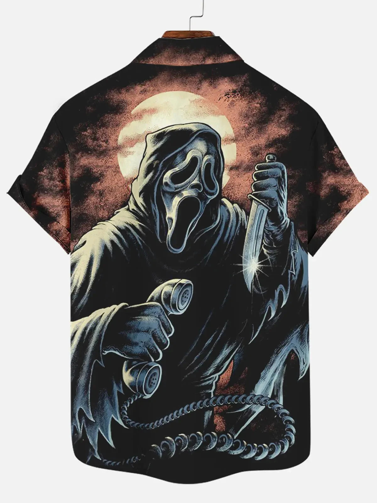 Tall Men's Scream Ghostface Halloween Short Sleeve Shirt Eleven Oasis