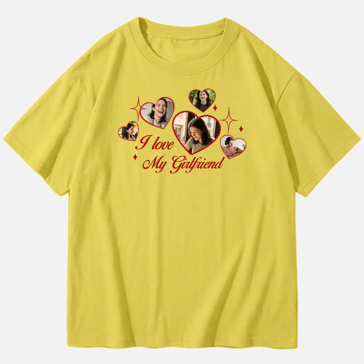 Custom Love Photo Cotton Short Sleeve T-Shirt Eleven Oasis