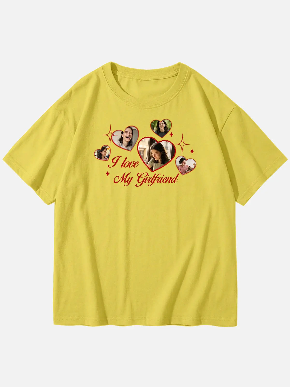 Custom Love Photo Cotton Short Sleeve T-Shirt Eleven Oasis