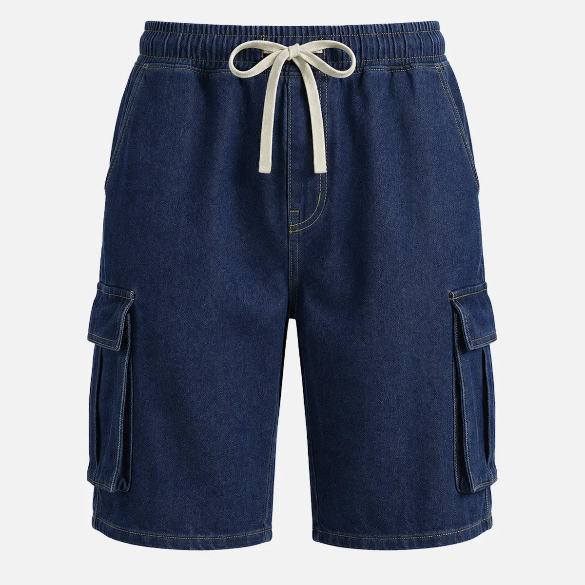 Men's Stretch Cotton Drawstring Cargo Denim Shorts Eleven Oasis