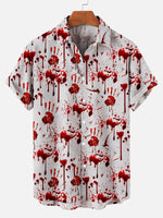 Halloween Blood Handprint Print Men's Short Sleeve ShirtMens short sleeve shirts Big and tall Mens shirts Short sleeve shirts for men Mens 4xl shirts Casual short sleeve shirts