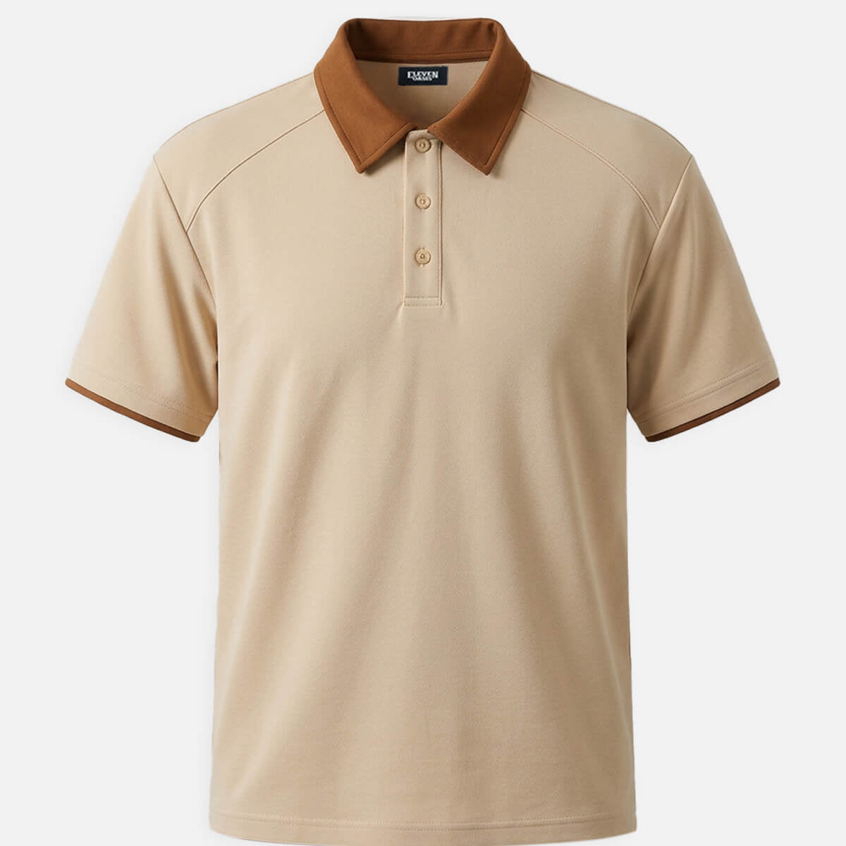 Men's Retro Contrast Collar Short Sleeve Polo Shirt Eleven Oasis
