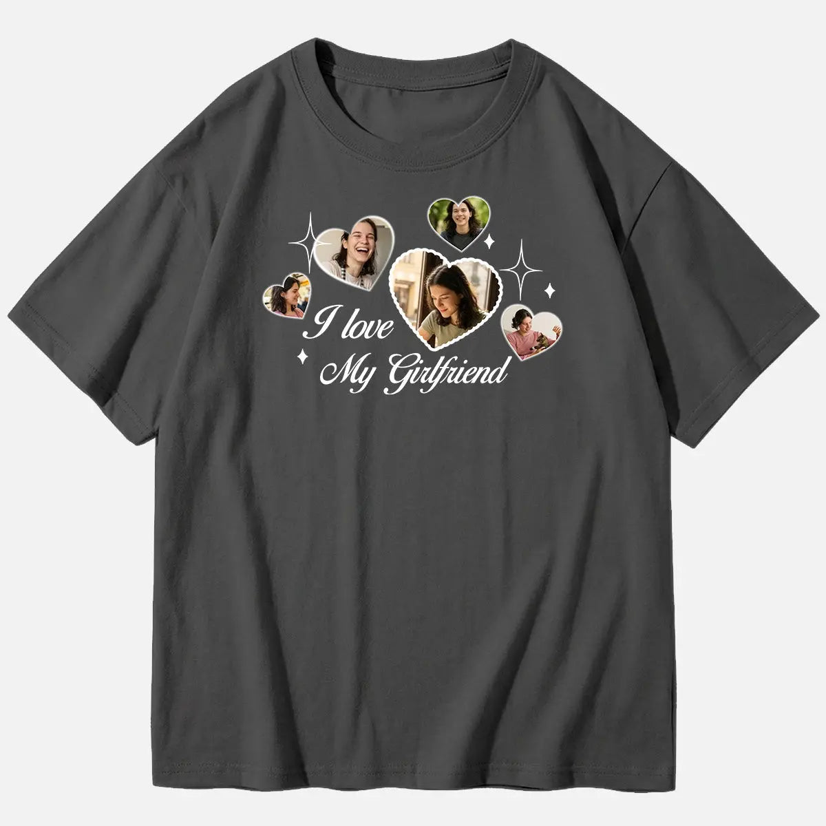 Custom Love Photo Cotton Short Sleeve T-Shirt Eleven Oasis
