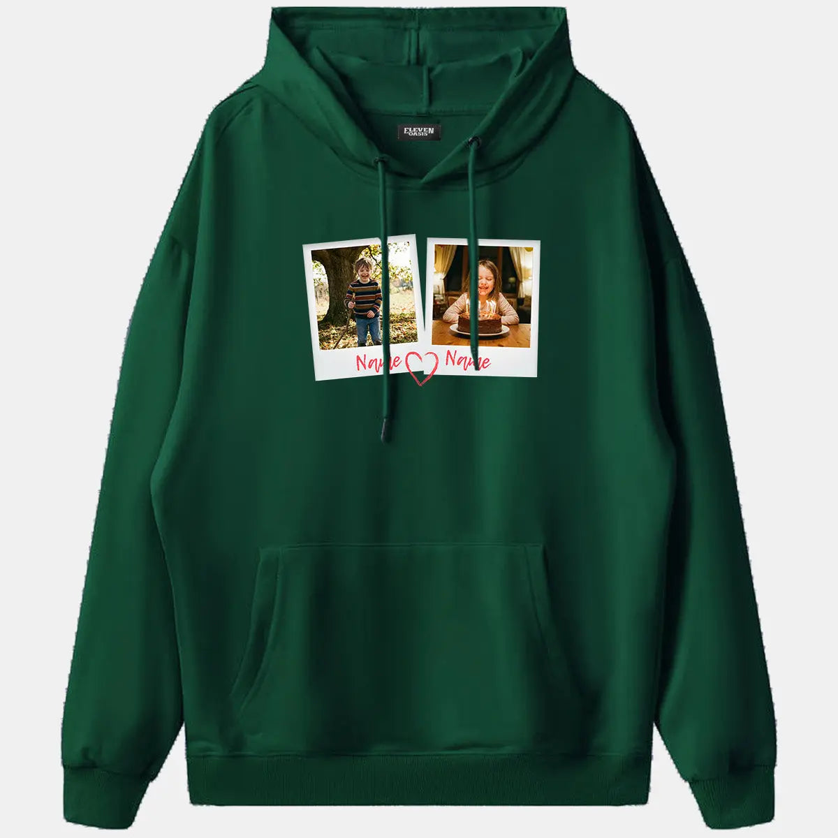 Custom Photos & Names Hoodie Eleven Oasis