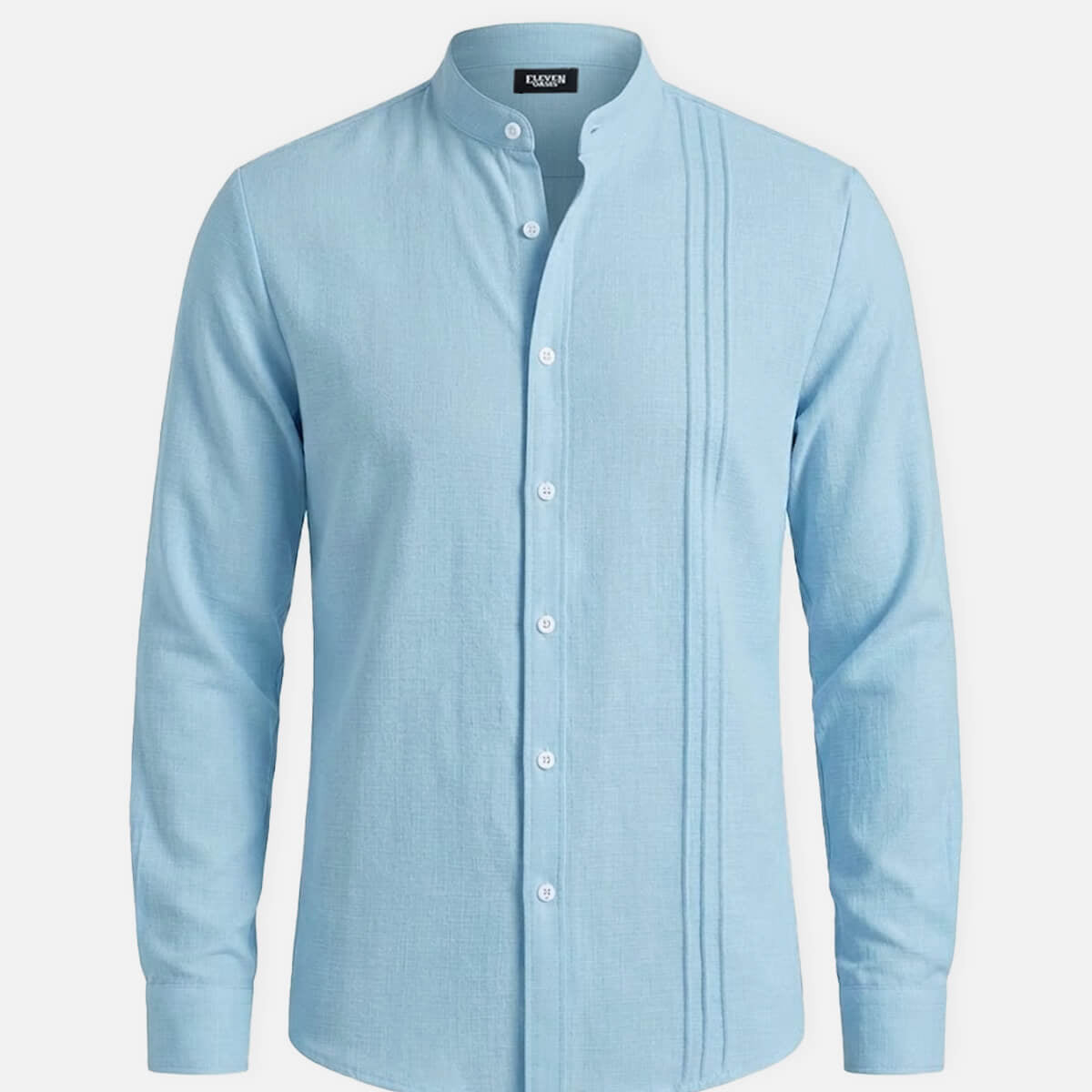 Men's Textured Pleated Panel Long Sleeve Shirt Eleven Oasis