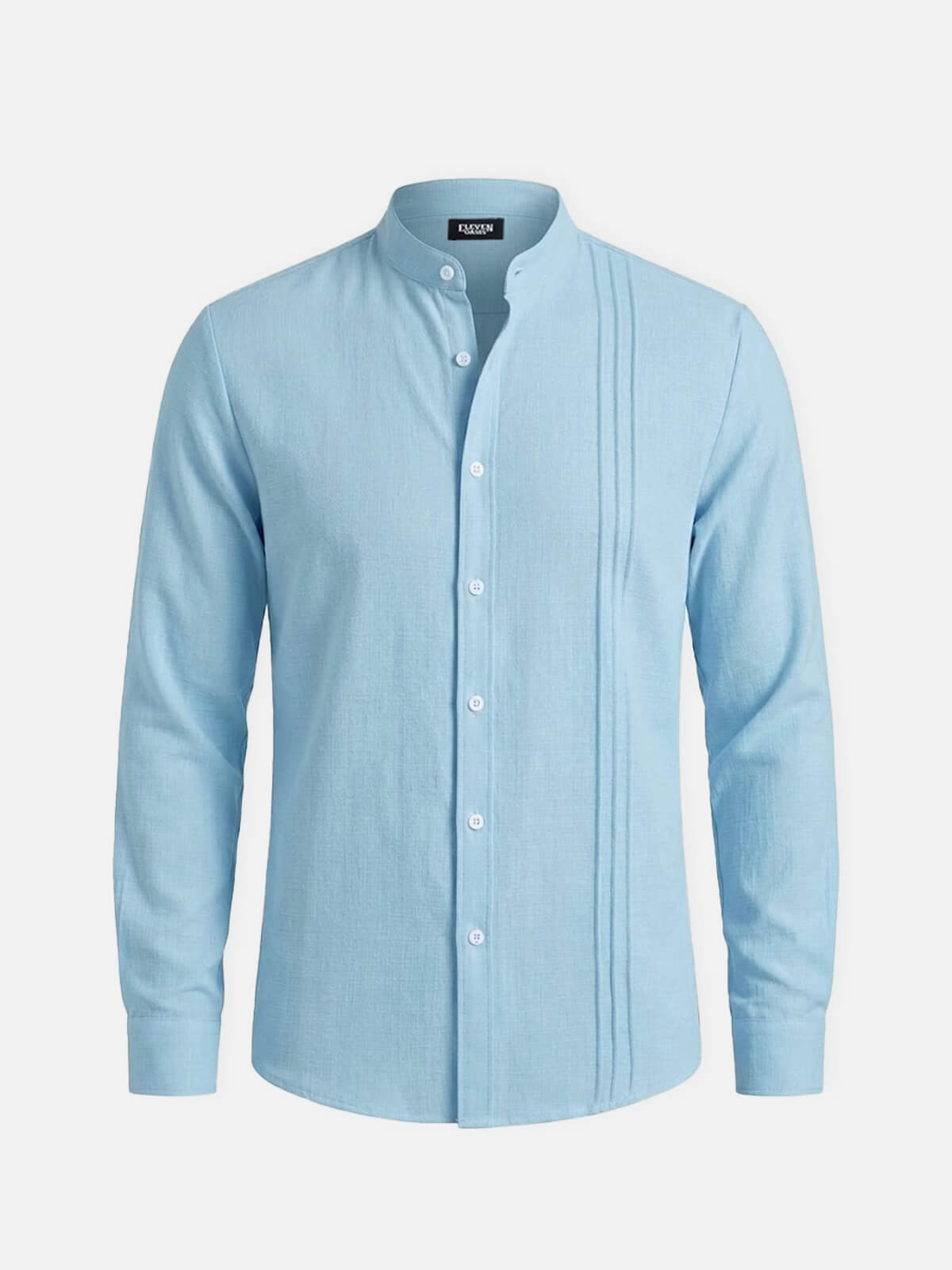 Men's Textured Pleated Panel Long Sleeve Shirt Eleven Oasis