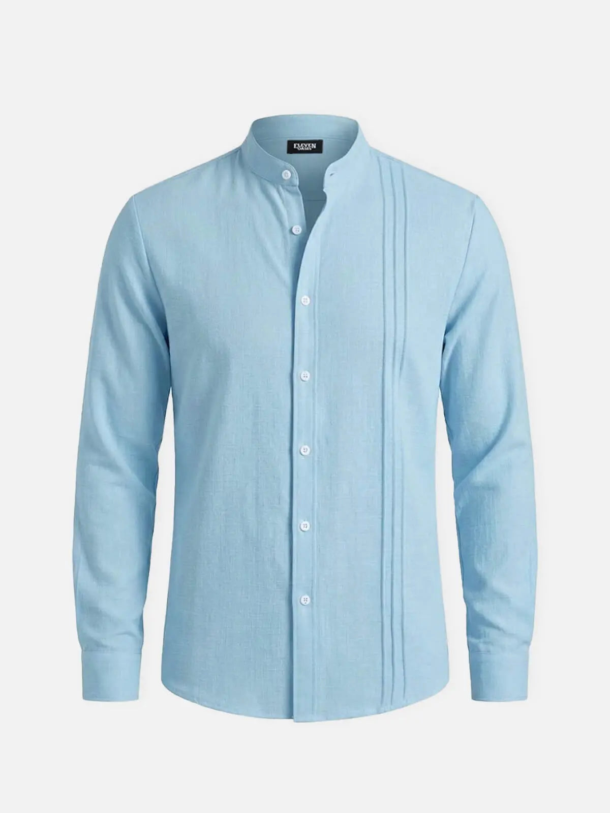 Men's Textured Pleated Panel Long Sleeve Shirt ElevenOasis