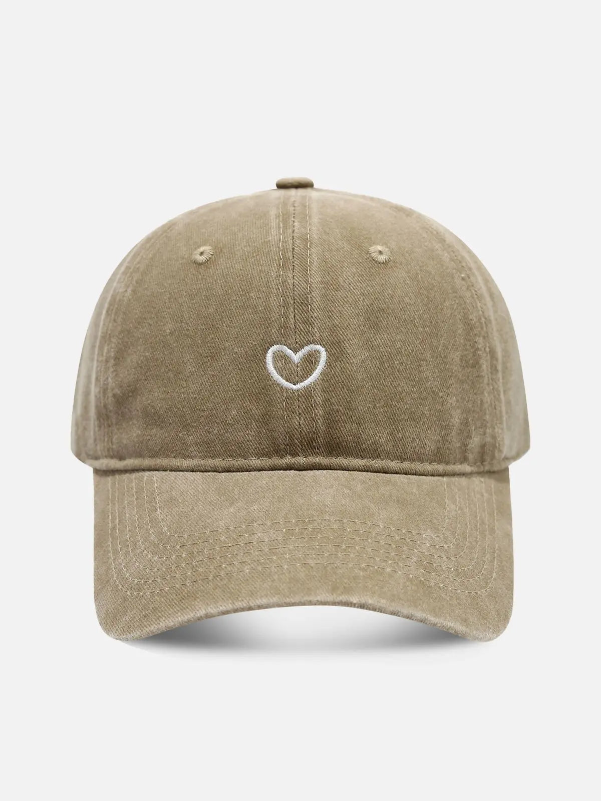 Heart Washed Cotton Baseball Cap ElevenOasis