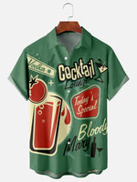 Men's Bloody Mary Cocktail Short Sleeve Casual ShirtMens short sleeve shirts Big and tall Mens shirts Short sleeve shirts for men Mens 4xl shirts Casual short sleeve shirts