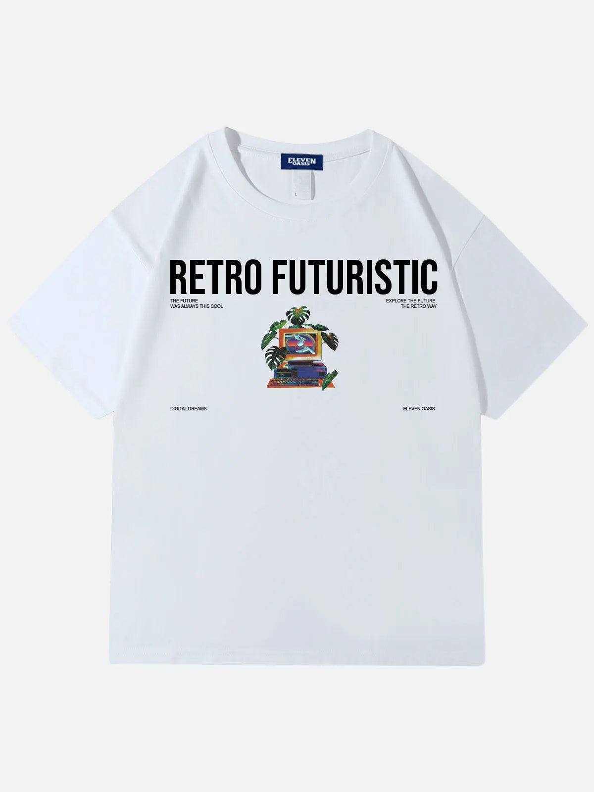Eleven Oasis Retro Futuristic Vaporwave Cotton T-Shirt Eleven Oasis