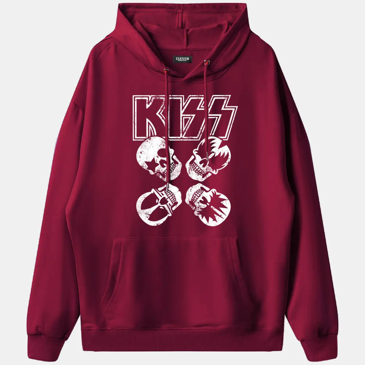 KISS Logo Band Faces Graphic Hoodie Eleven Oasis