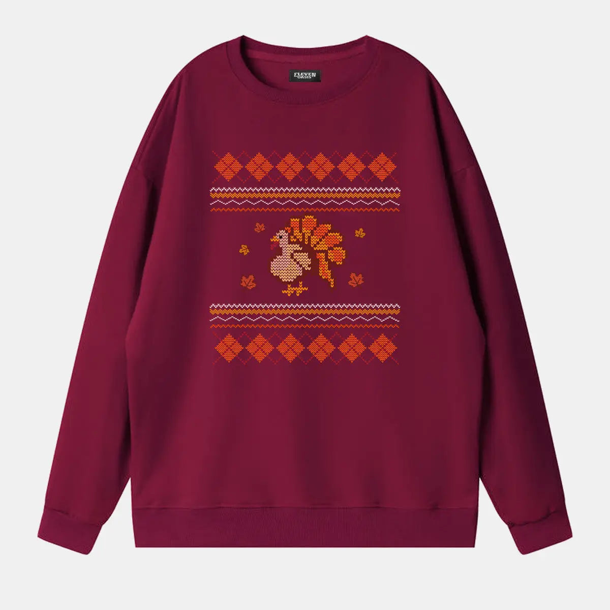 Thanksgiving Turkey Pattern Sweatshirt Eleven Oasis