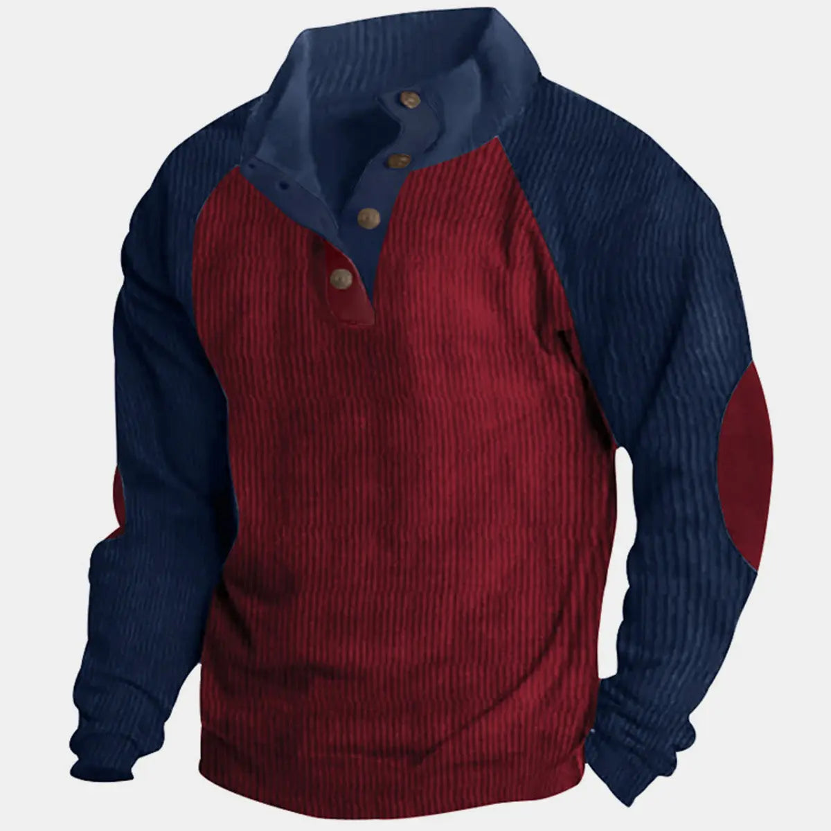 Men's Colorblock Raglan Corduroy Pullover ElevenOasis