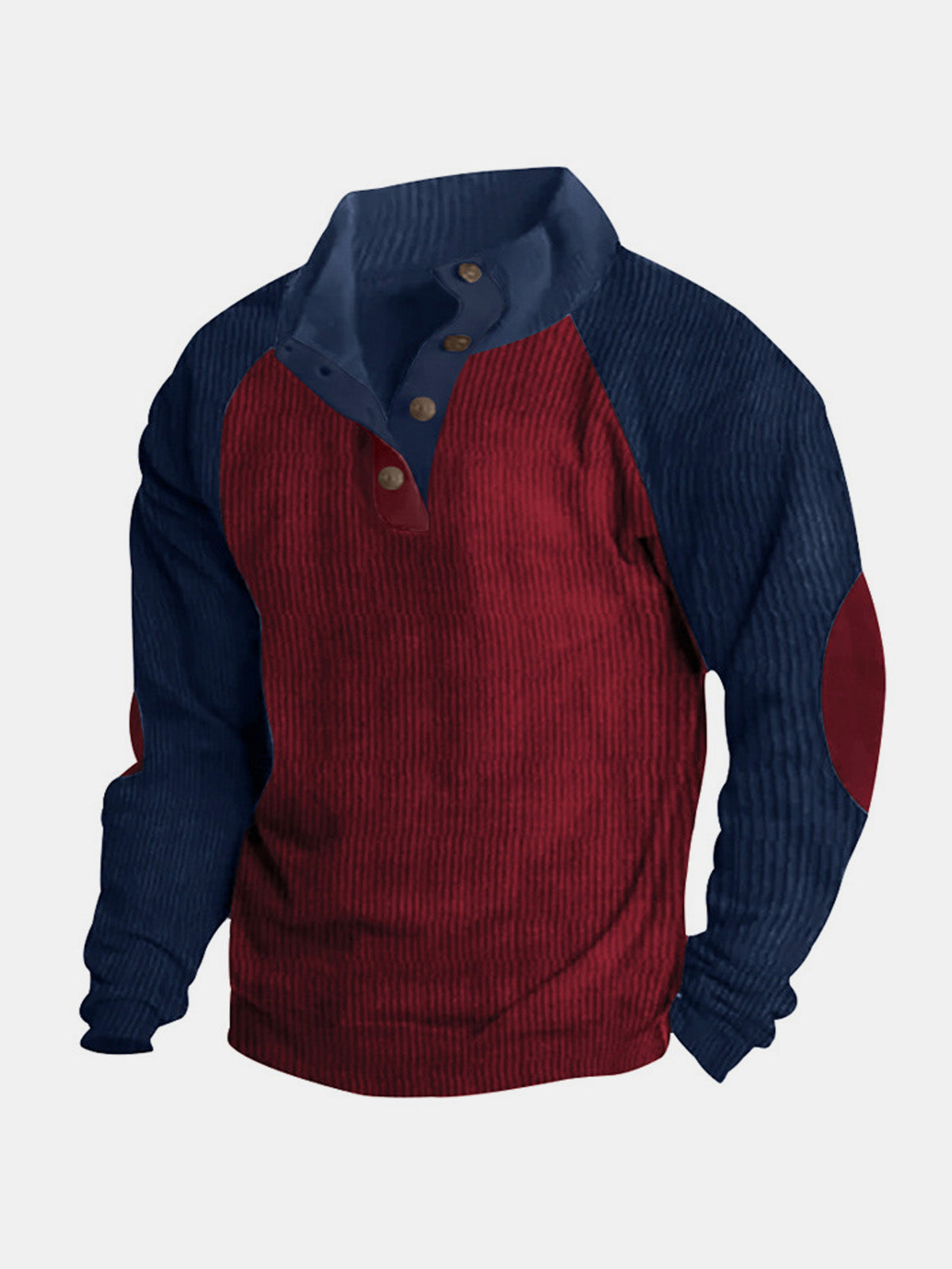 Men's Colorblock Raglan Corduroy Pullover ElevenOasis