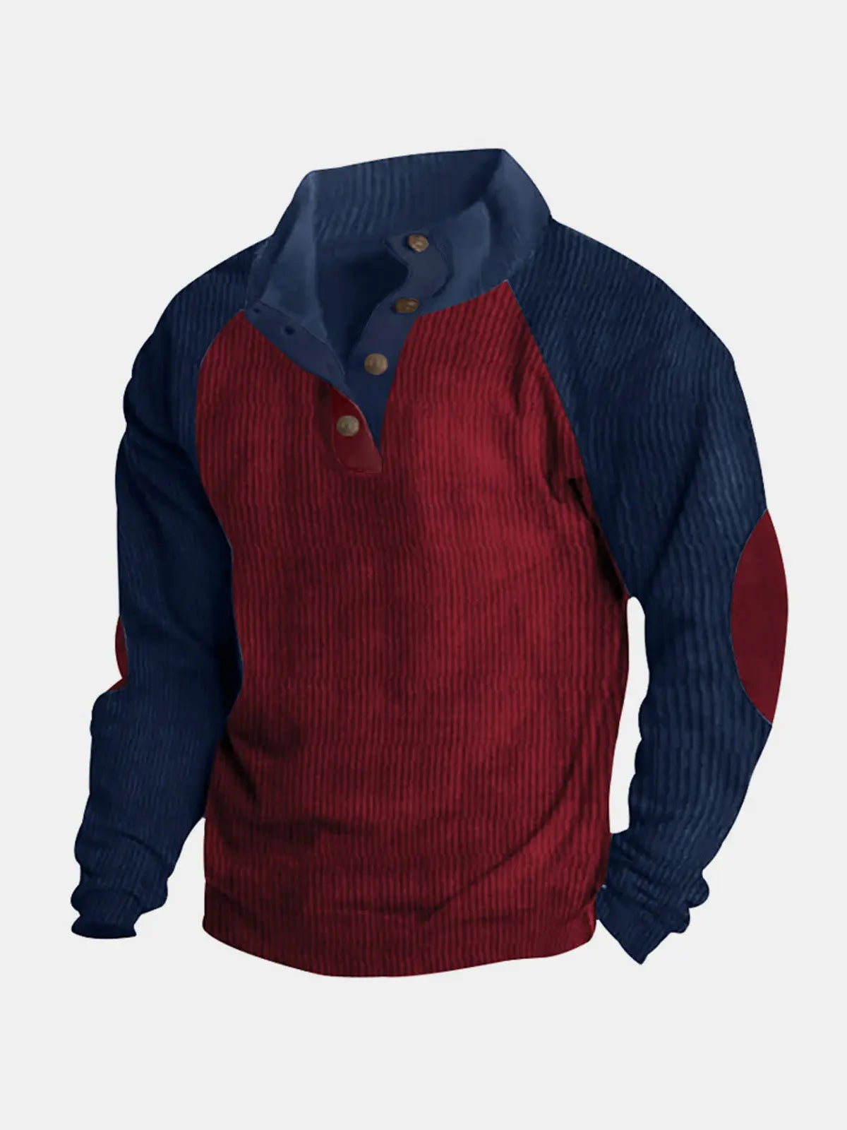 Men's Colorblock Raglan Corduroy Pullover ElevenOasis