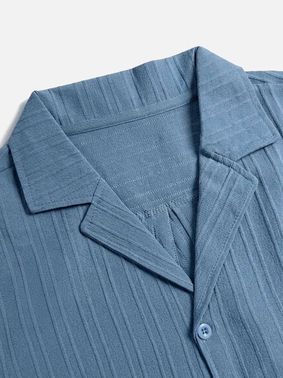 Men's Textured Camp Collar Short Sleeve Shirt ElevenOasis
