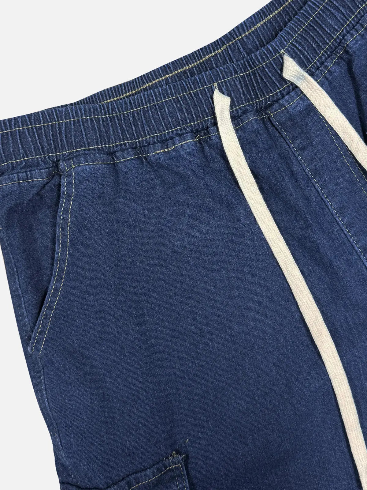 Men's Stretch Cotton Drawstring Cargo Denim Shorts Eleven Oasis