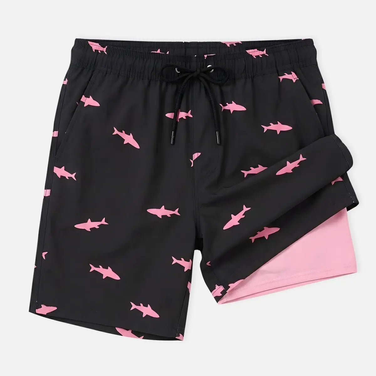 Men's Slim Fit Tropical Print Swim Trunks Eleven Oasis