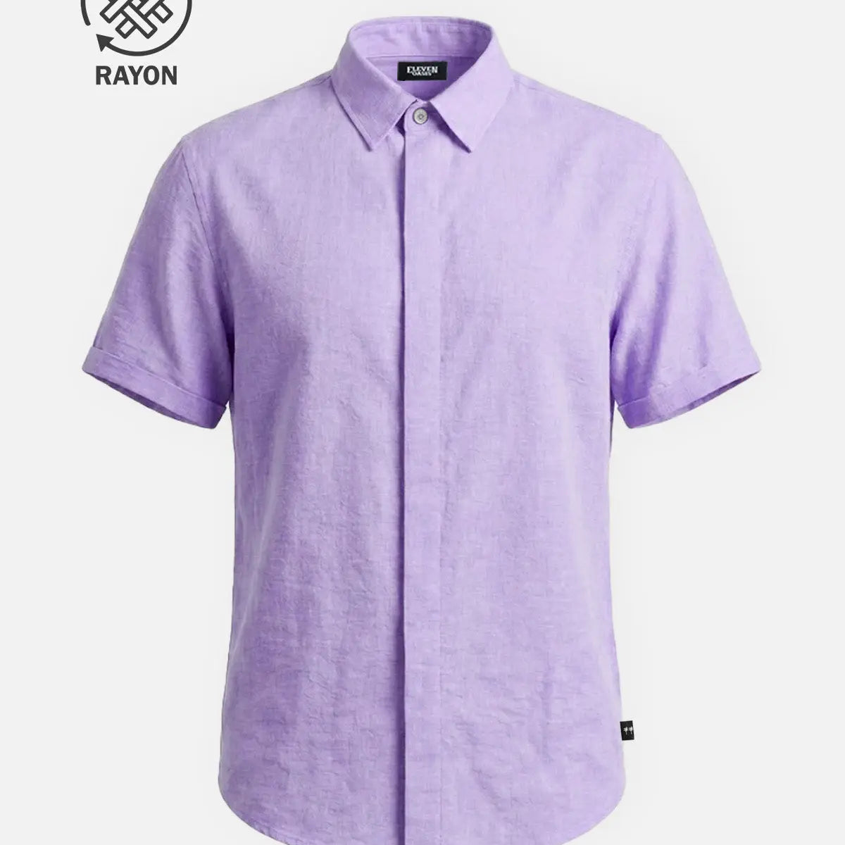 Men's Linen Cotton Blend Short Sleeve Shirt ElevenOasis