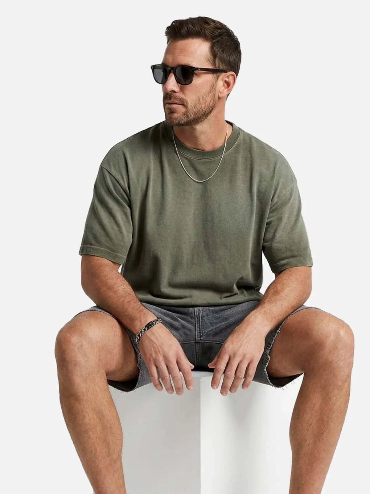 Men's Washed Gradient Crew Neck T-Shirt ElevenOasis