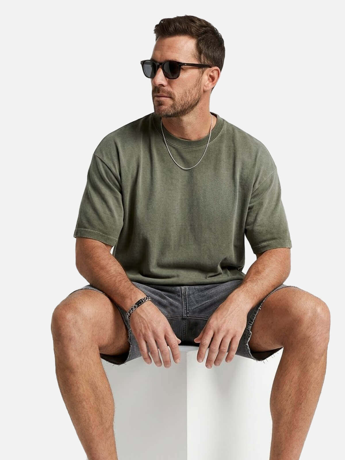 Men's Washed Gradient Crew Neck T-Shirt Eleven Oasis