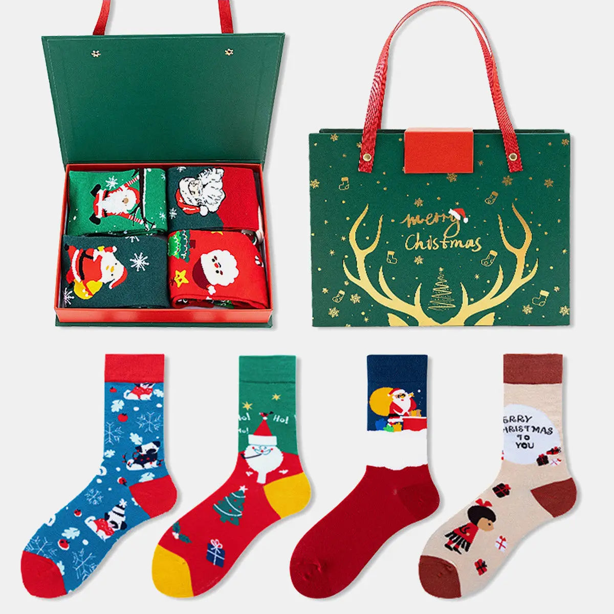 Christmas Socks Gift Set (4 Pairs) ElevenOasis
