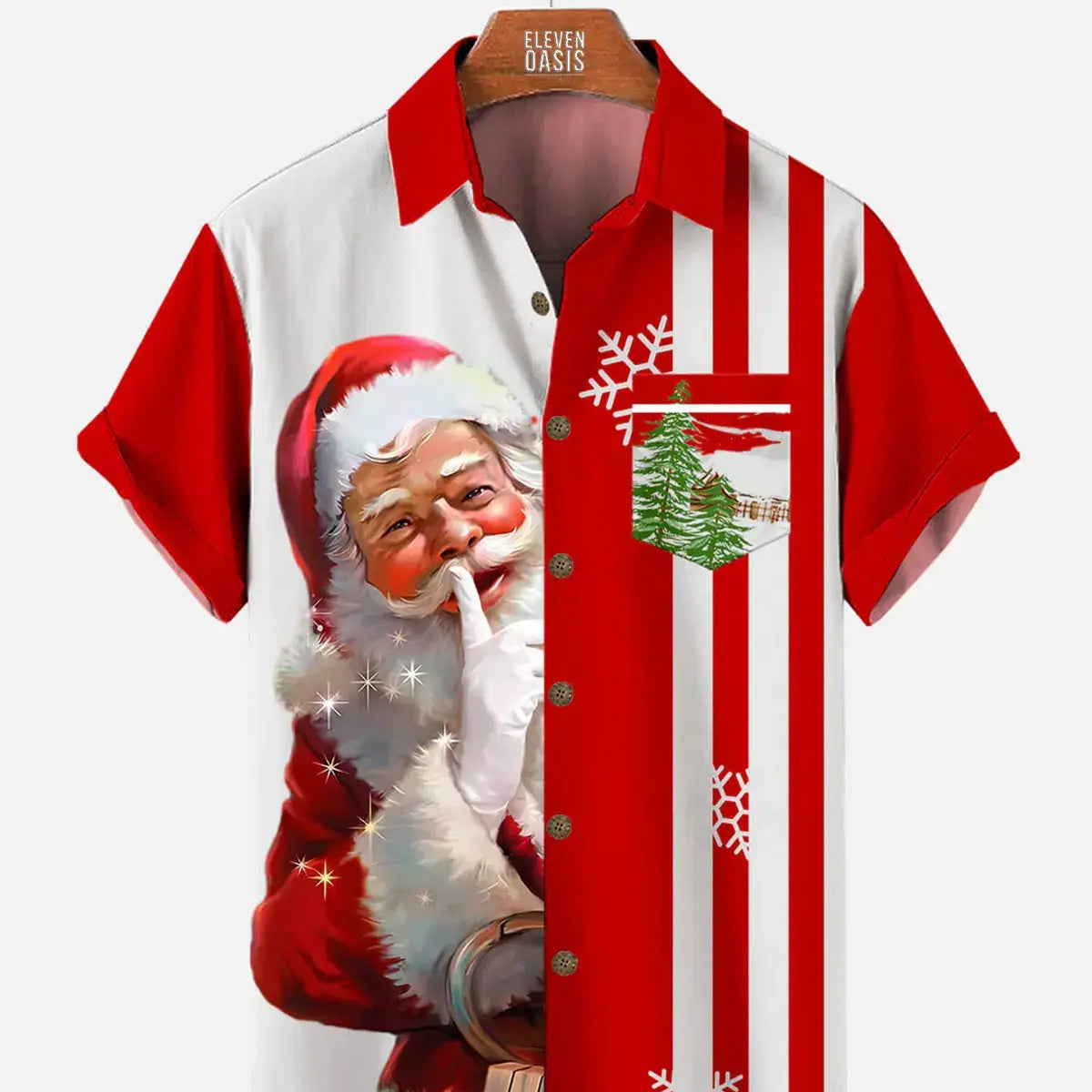 Christmas Striped Men's Short Sleeve ShirtMens short sleeve shirts Big and tall Mens shirts Short sleeve shirts for men Mens 4xl shirts Casual short sleeve shirts