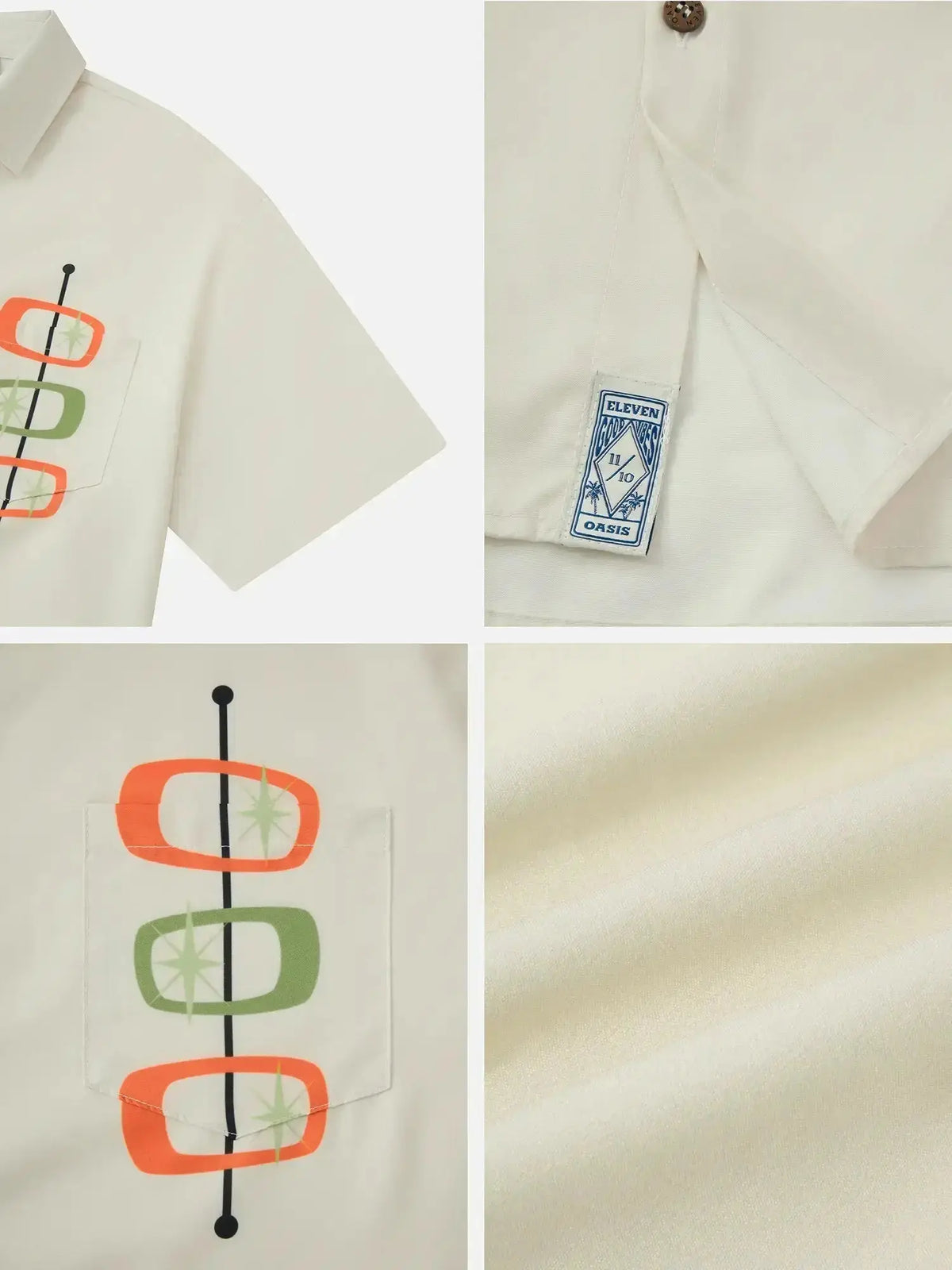 Men's Mid-Century Modern Atomic Bowling Short Sleeve Shirt ElevenOasis