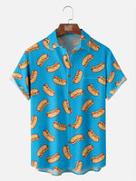 Men's Hot Dogs Short Sleeve Casual ShirtMens short sleeve shirts Big and tall Mens shirts Short sleeve shirts for men Mens 4xl shirts Casual short sleeve shirts