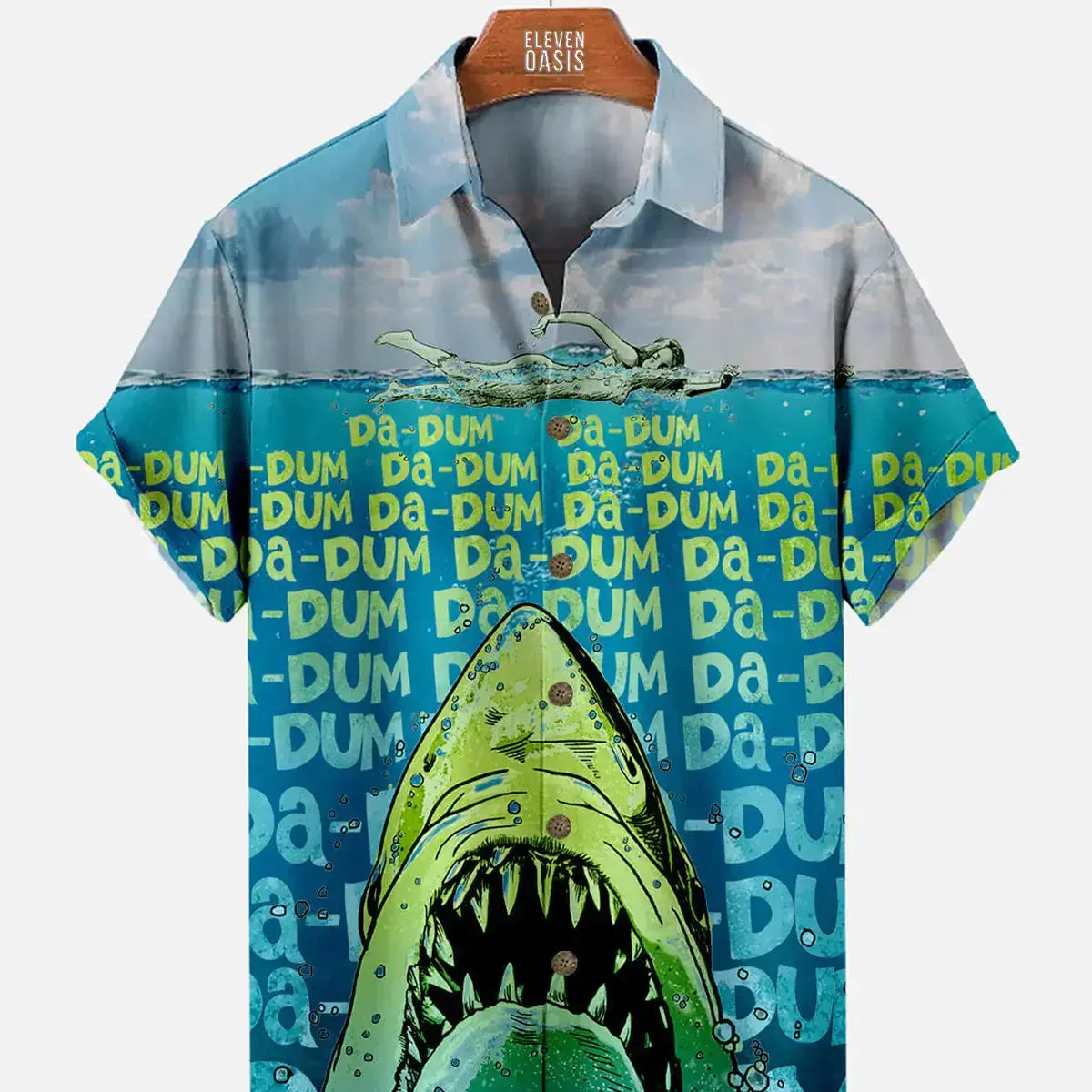 Hawaiian Great White Shark Pattern Men's Short Sleeve TopMens short sleeve shirts Big and tall Mens shirts Short sleeve shirts for men Mens 4xl shirts Casual short sleeve shirts