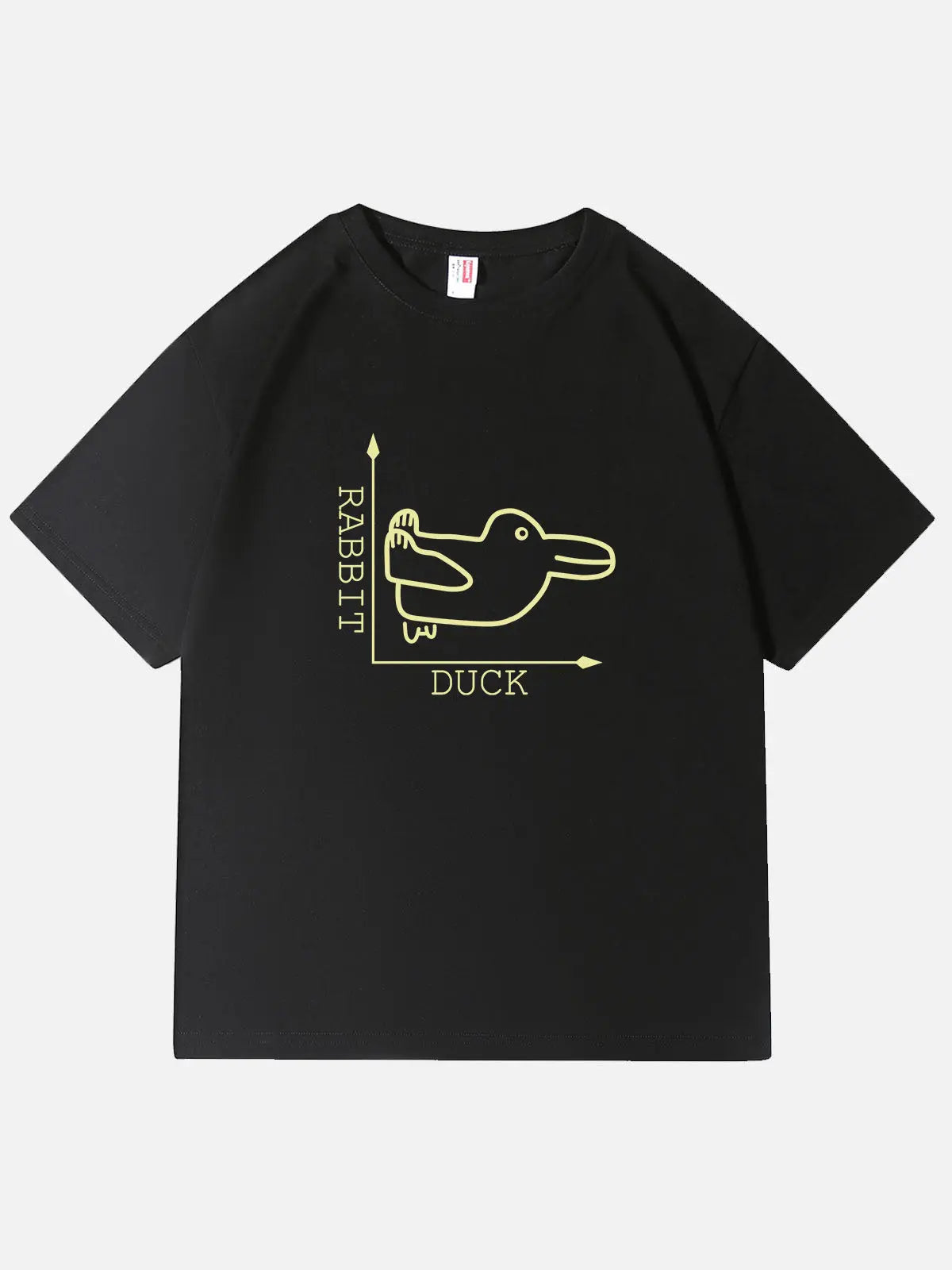 Duck vs Rabbit Optical Illusion Math Humor Cotton T-Shirt Eleven Oasis