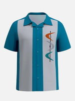 Men's Atomic Boomerang Bowling Short Sleeve Shirt ElevenOasis