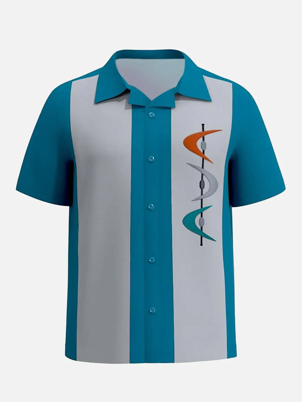 Men's Atomic Boomerang Bowling Short Sleeve Shirt ElevenOasis