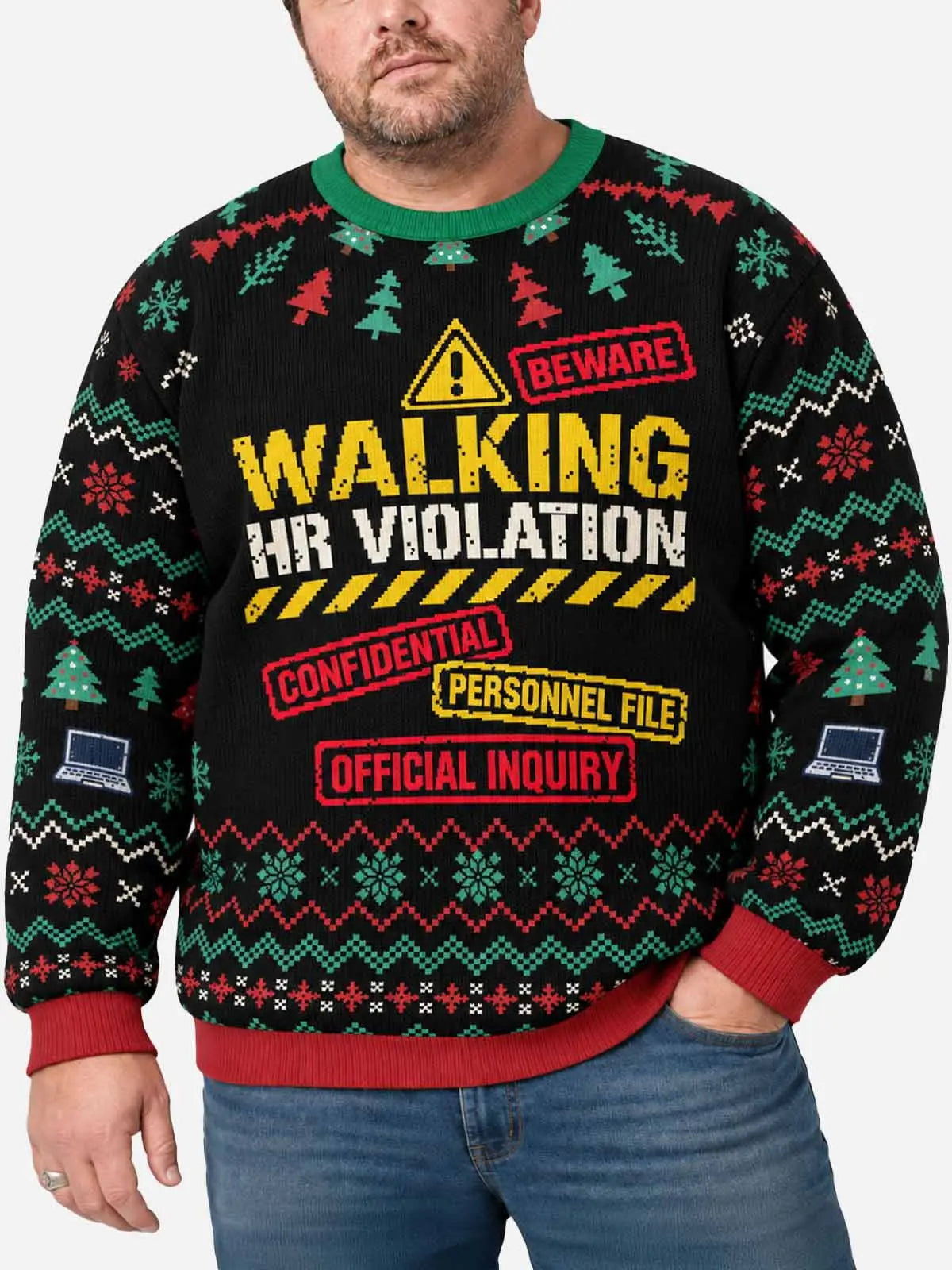 Walking HR Violation Ugly Christmas Sweater