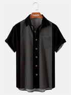 Men's Basic 50s Style Bowling Short Sleeve Shirt