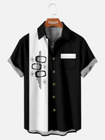Men's Mid-Century Modern Jazz Bowling Short Sleeve Shirt ElevenOasis