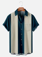 Men's Basic 50s Style Bowling Short Sleeve Shirt ElevenOasis