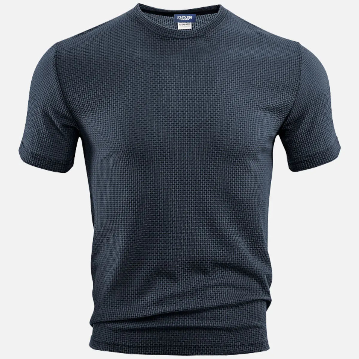Men's Textured Jacquard Crew Neck T-Shirt Eleven Oasis