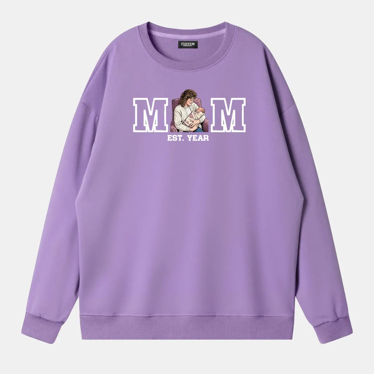 Custom Mom Illustration Sweatshirt Eleven Oasis