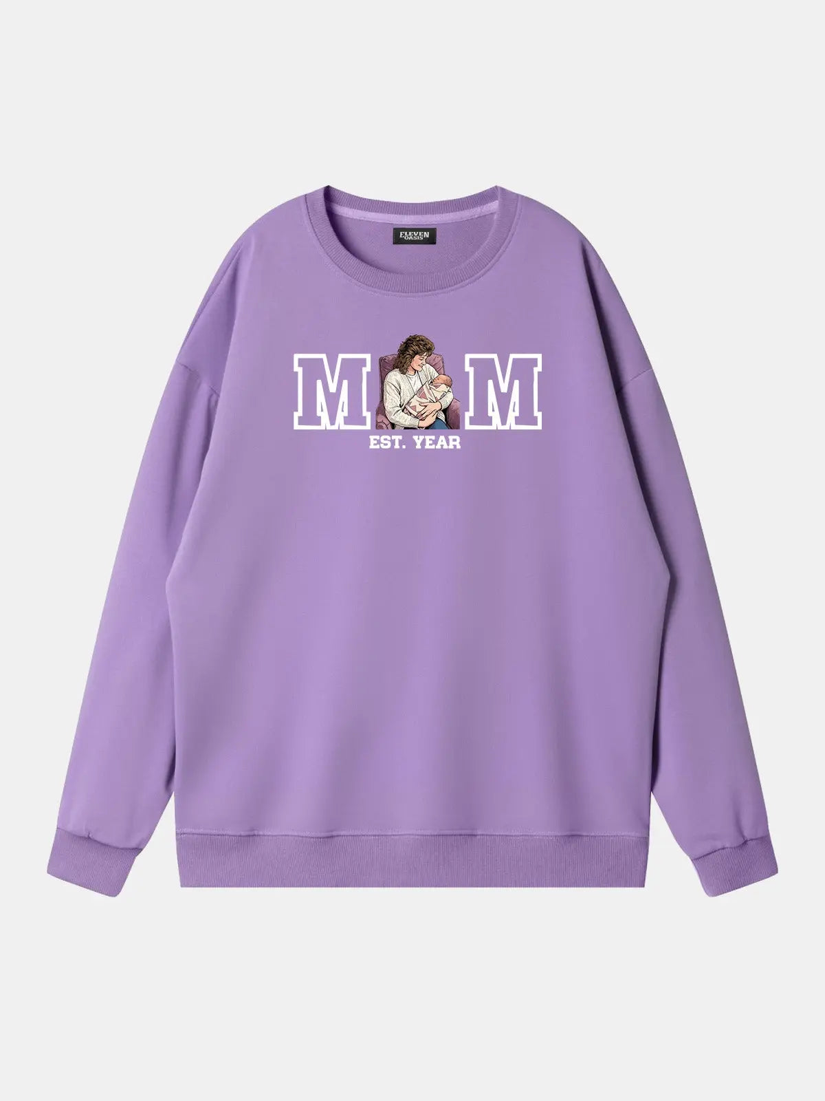 Custom Mom Illustration Sweatshirt Eleven Oasis