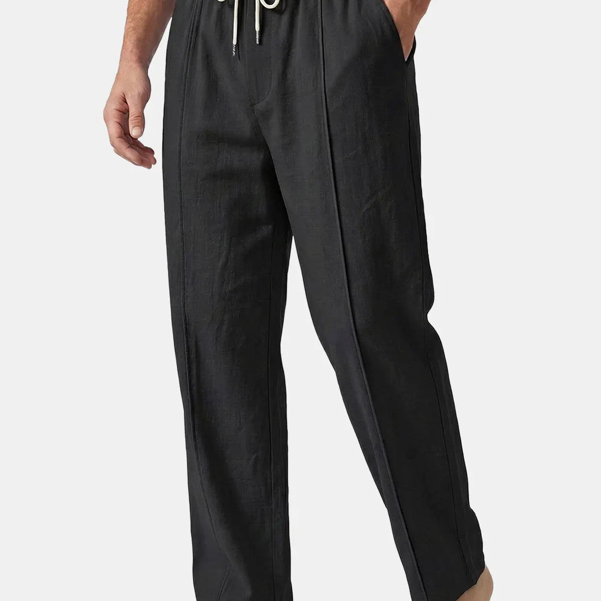 Men's Casual Linen-Blend Drawstring Pants ElevenOasis